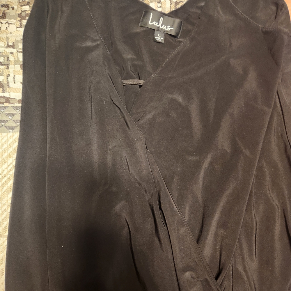 Lulus Black Faux Wrap Tank Top